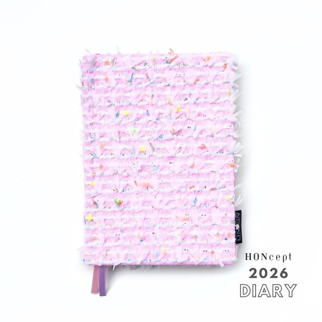 【早期限定価格30％OFF】【2026ダイアリー】Diary LINTON（リントンツイード）生地使用　特別仕様シリーズ　ピンク×ミックスカラー