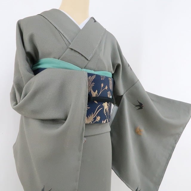 kimono_hyakkaY-276◇新品 正絹 仕付け糸付き 堅牢染 刺繍 Sサイズ 付下げ 着物