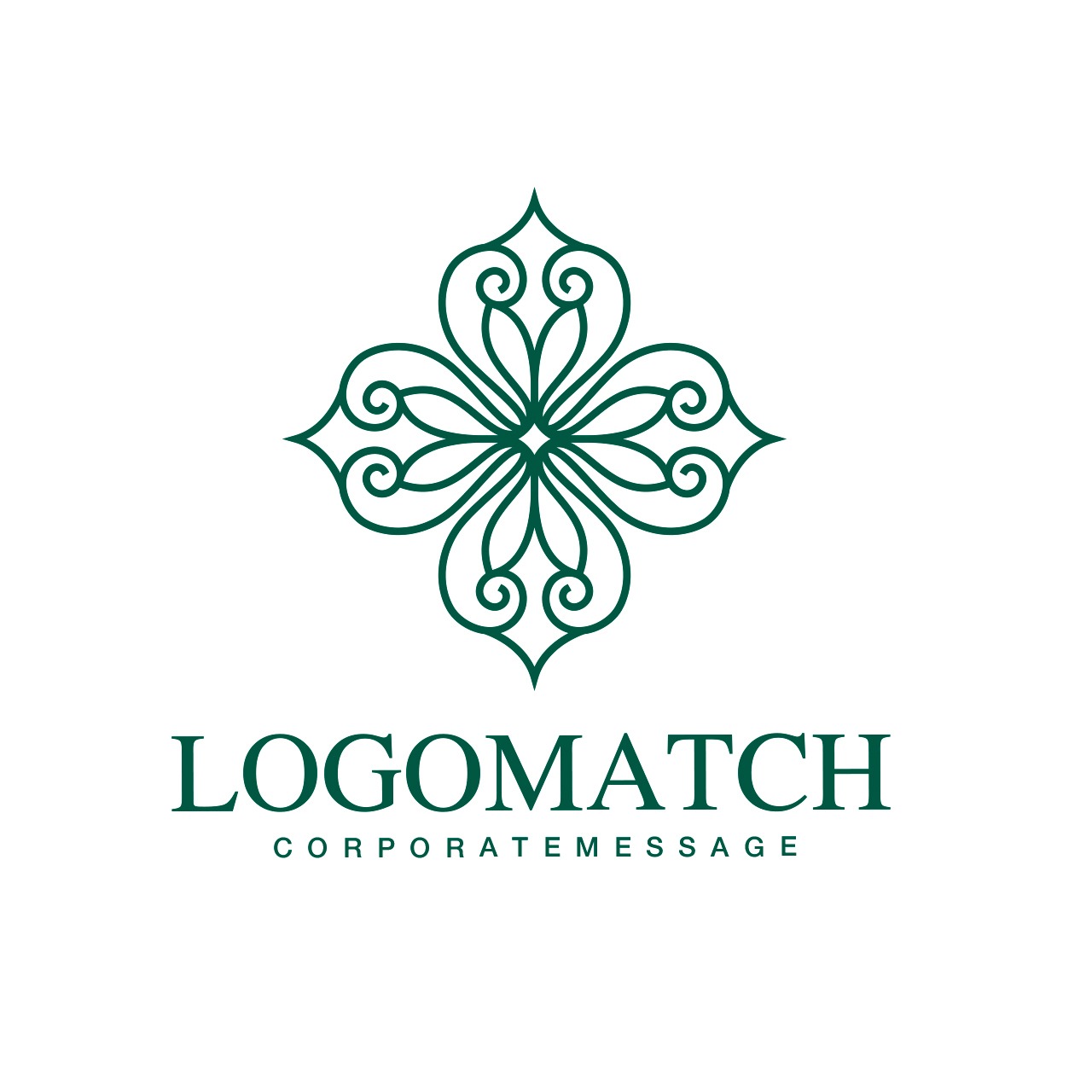 アイヌ文様の花のロゴ