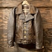 Vintage Leather Grizzly Jacket 再構築 熊ジャン ヴィンテージ ハラコ グリズリージャケット レザー ムートン ブラウン 40s 50s ライダース ボタンタイプ