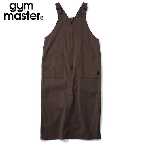 gym master ジムマスター ストレッチヘリンボーン ジャンパースカート レディース ロング丈 フロントジップ仕様 アウトドア対応ジャンスカ G721714 ブラウン