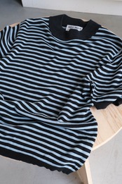 Stripe summer silk knit top