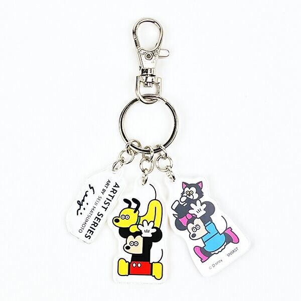 ディズニー 3連アクリルキーホルダー ミッキーフレンズ A レッド