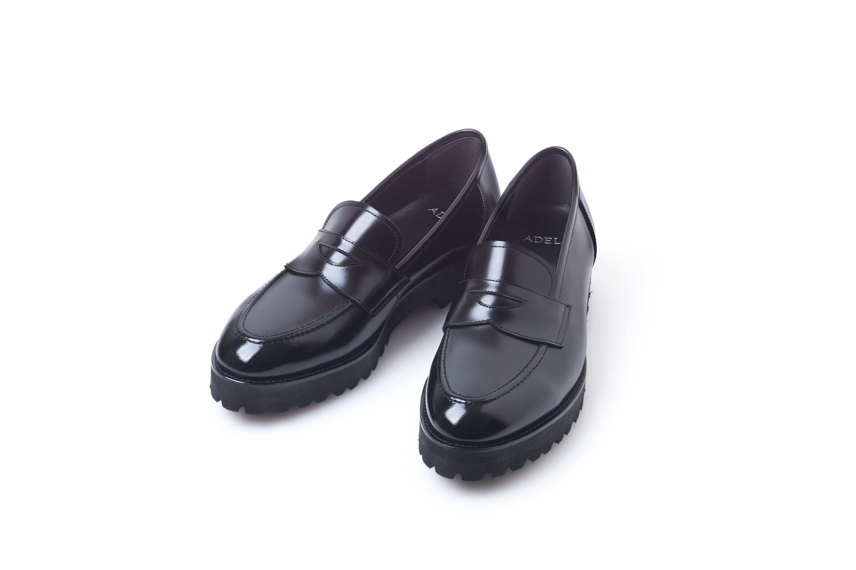 アンドロジナス 黒革ローファー】サイズ6 朗らか 1/2ビジネスシューズ 