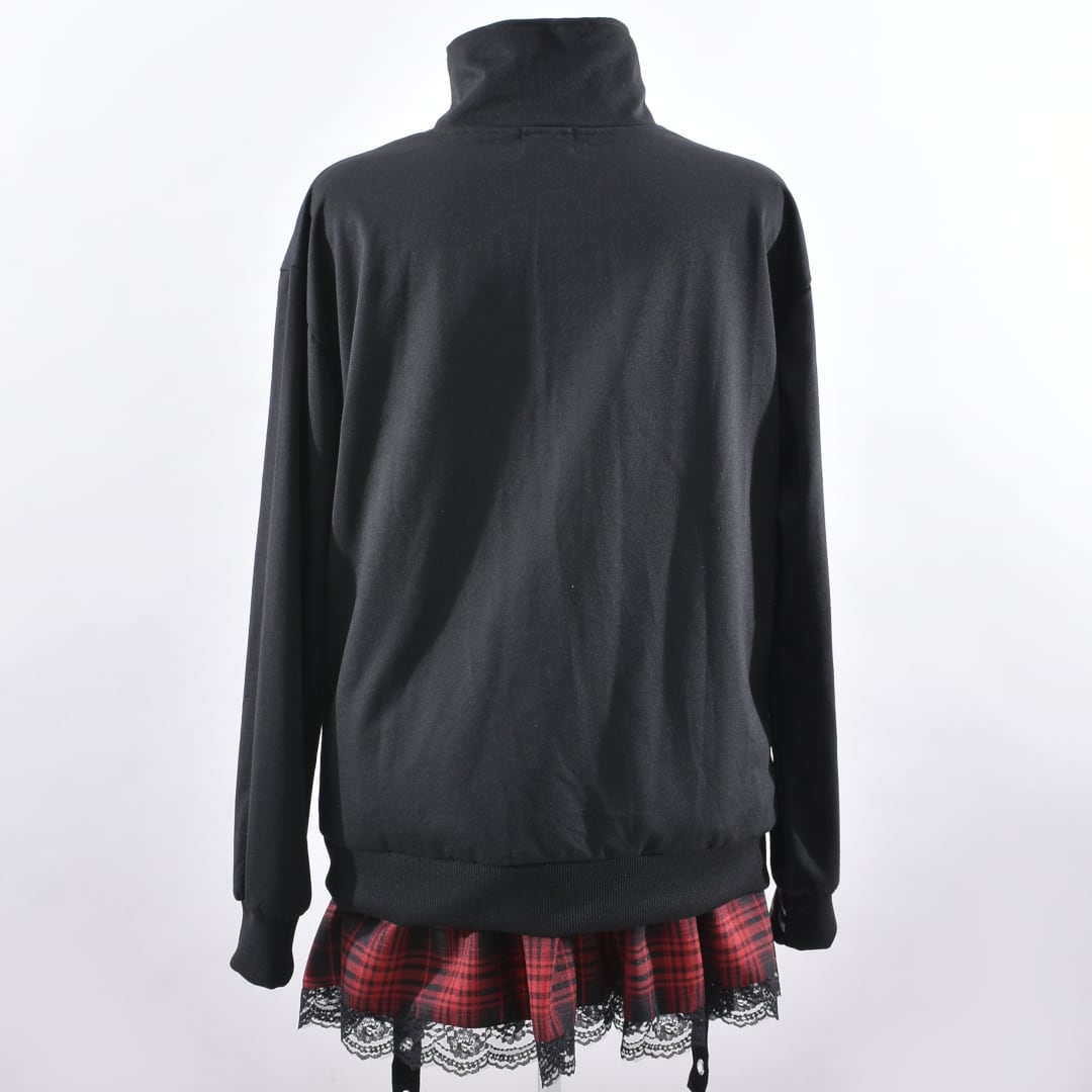 6/15 完売→再入荷！】新作☆Skeleton ハイネックZIPトップス