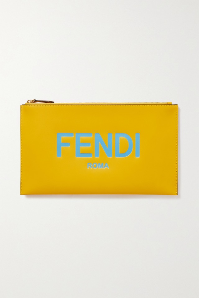 FENDI フラット バゲット ミディアム レザー ショルダー バッグ