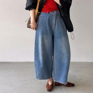 クロップドボリュームデニムパンツ ・21465