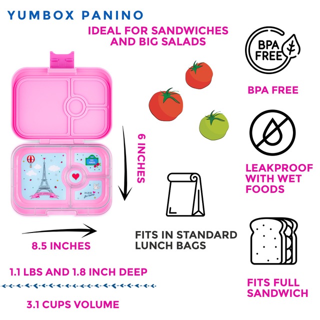 Yumbox (ヤムボックス）leakproof お弁当箱 730 ml Panino (Mサイズ) -  ピンク - パリ