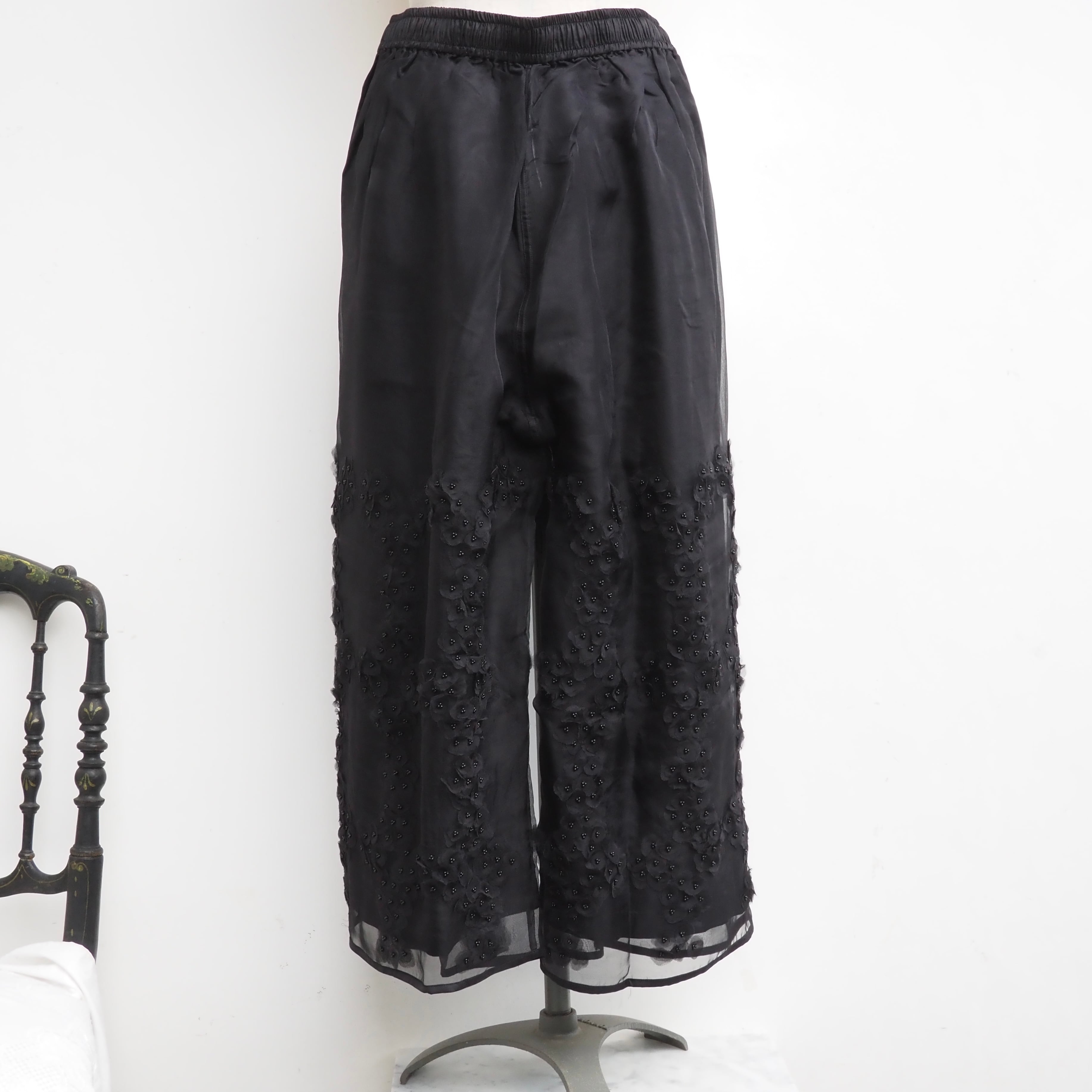 BUNON/Flower Layered Silk pants/シルクパンツ