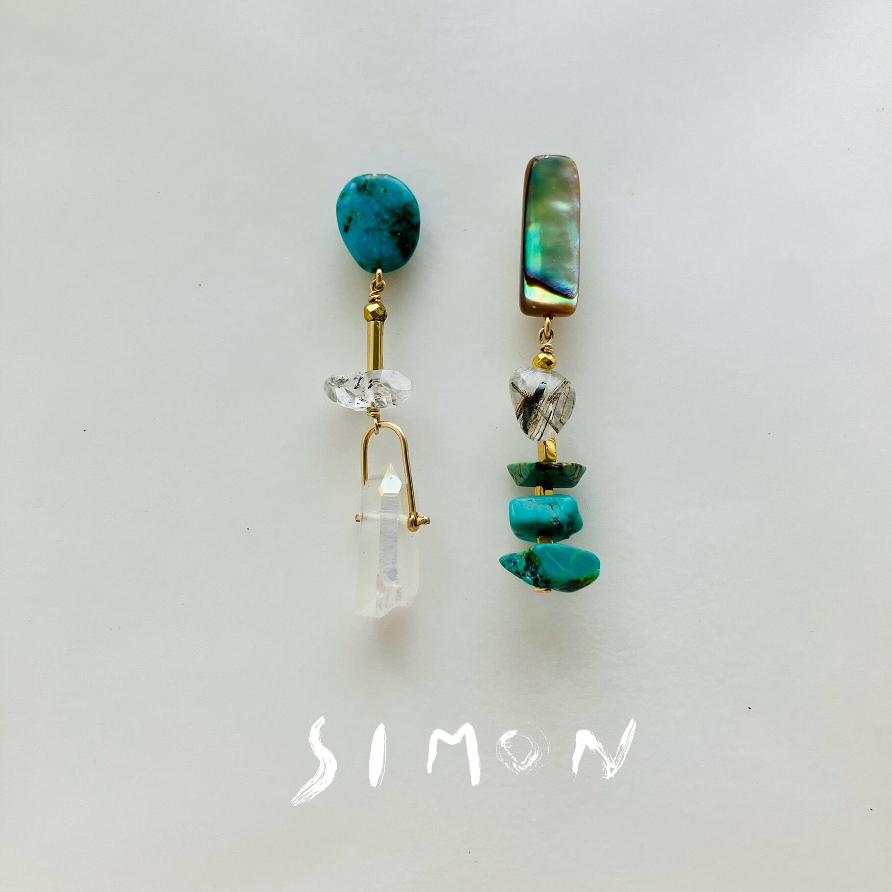 Lightning 雷光 K14gfスタッドピアス 1点もの | simon