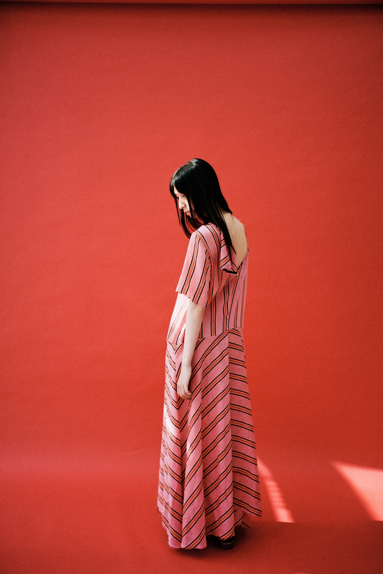 jonnlynx/J L226-OP1084 striped dress(PINK)