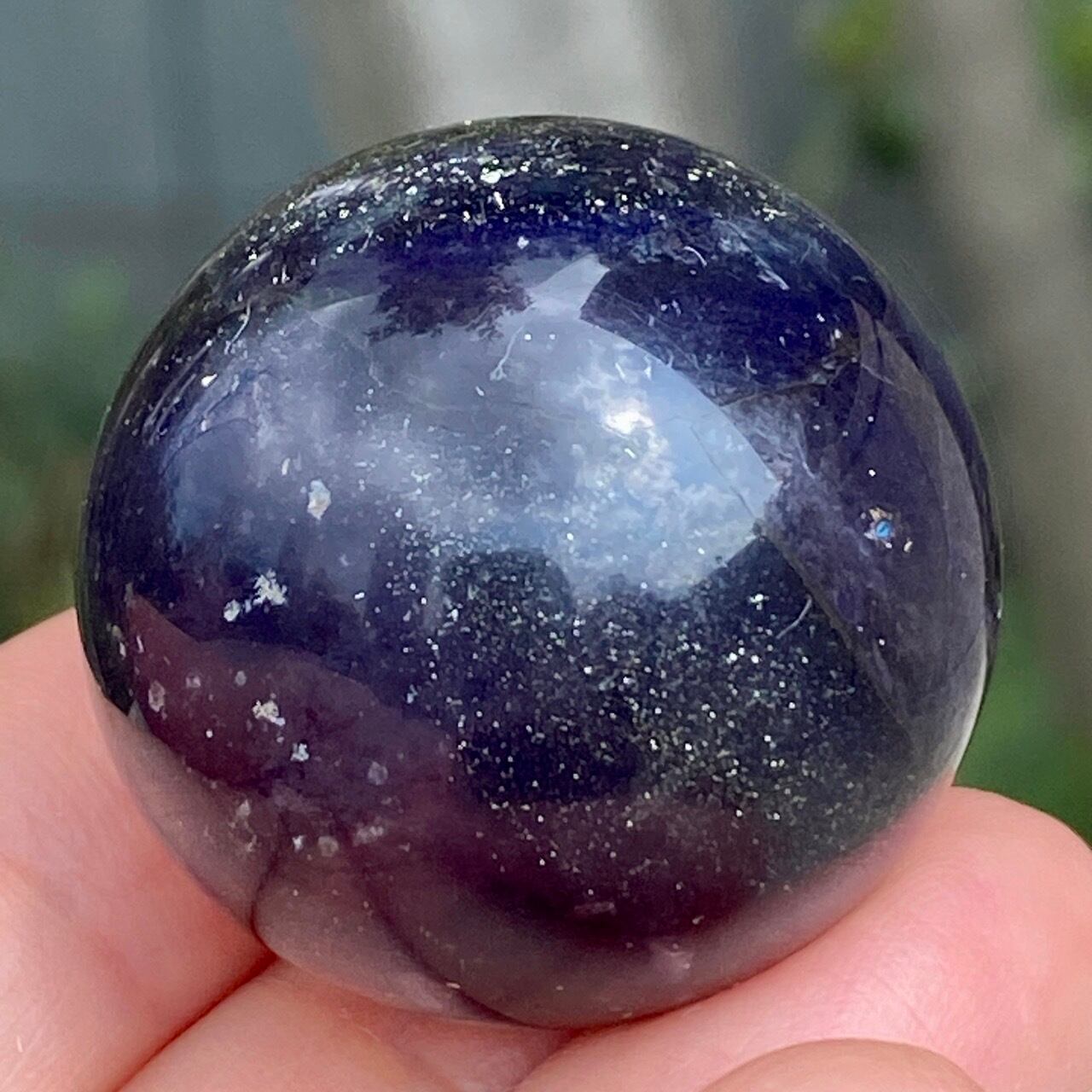 パイライト共生フローライトのスフィア Pyrite x Fluorite Mini Sphere
