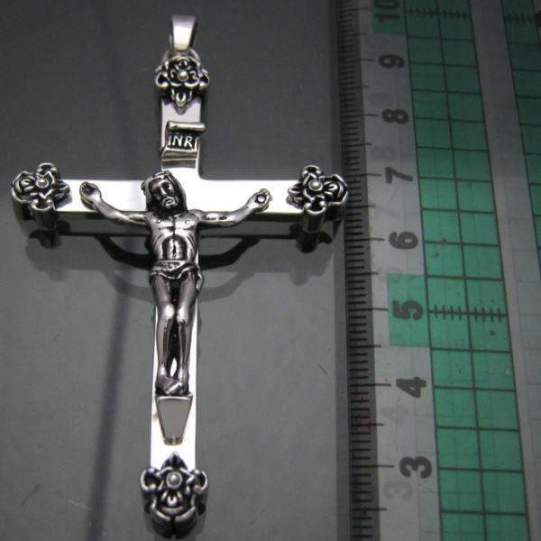 ペンダント】銀の十字架 キリストクロスロザリオペンダント 銀製