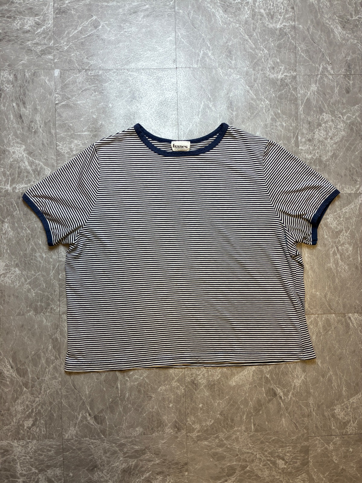 90s ヘインズ シグネチャーコレクション ボーダー Tシャツ M〜L相当 短 