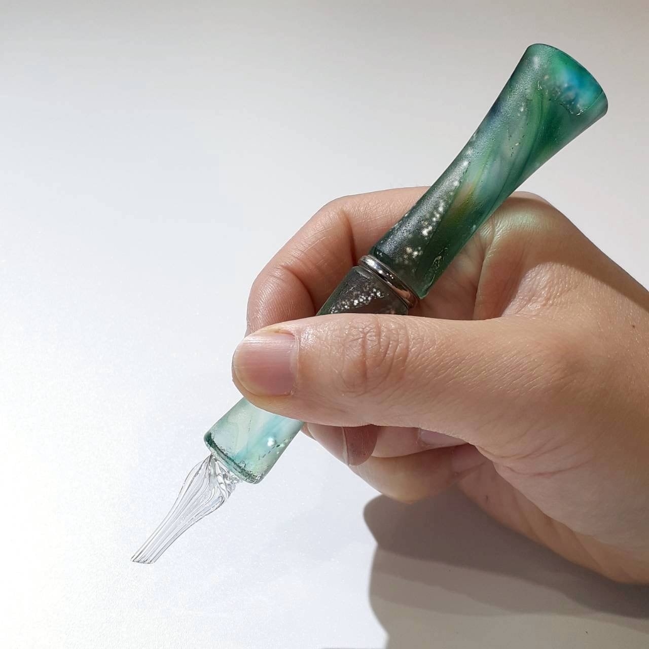 TAKETORI 朧月 青竹色 銀の月 Drop Nib | Glass Studio TooS