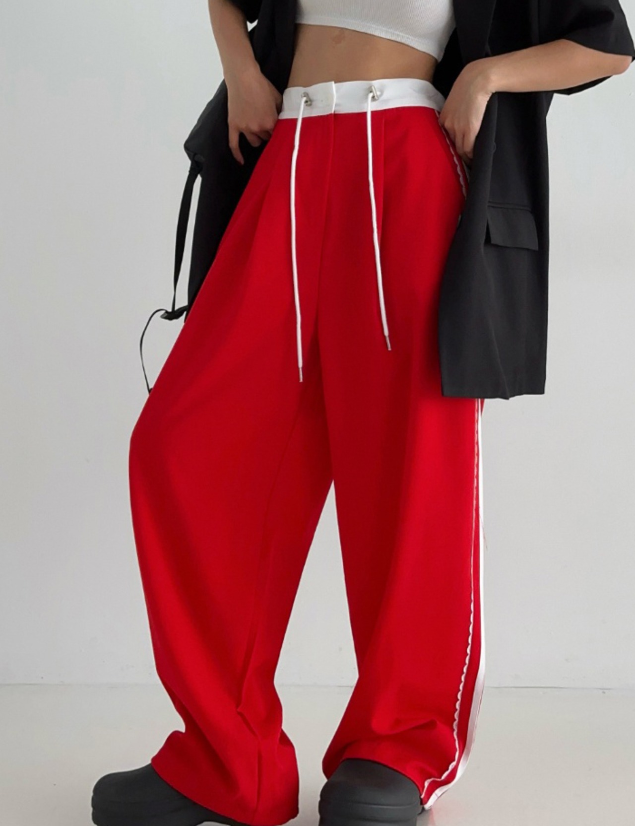 【25ss】Side-Lace Trendy Pants(裾紐付き)_ 2colors