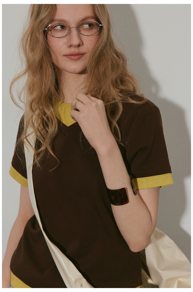 contrast trim compact tee