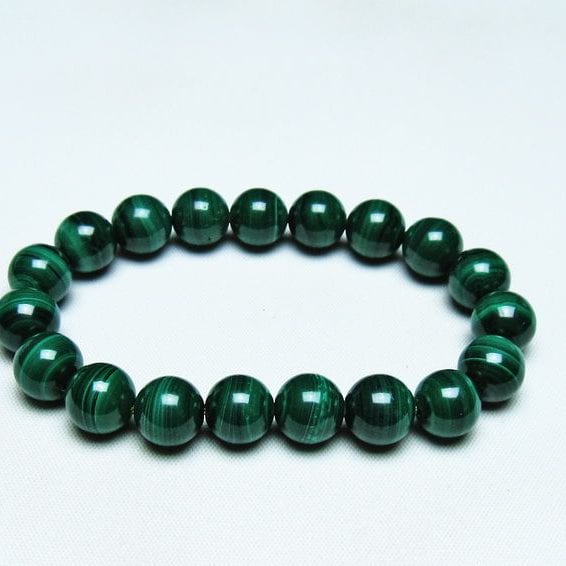 マラカイト ブレスレット 10mm 一点物 メール便可 [M便 1/10] 111-40422