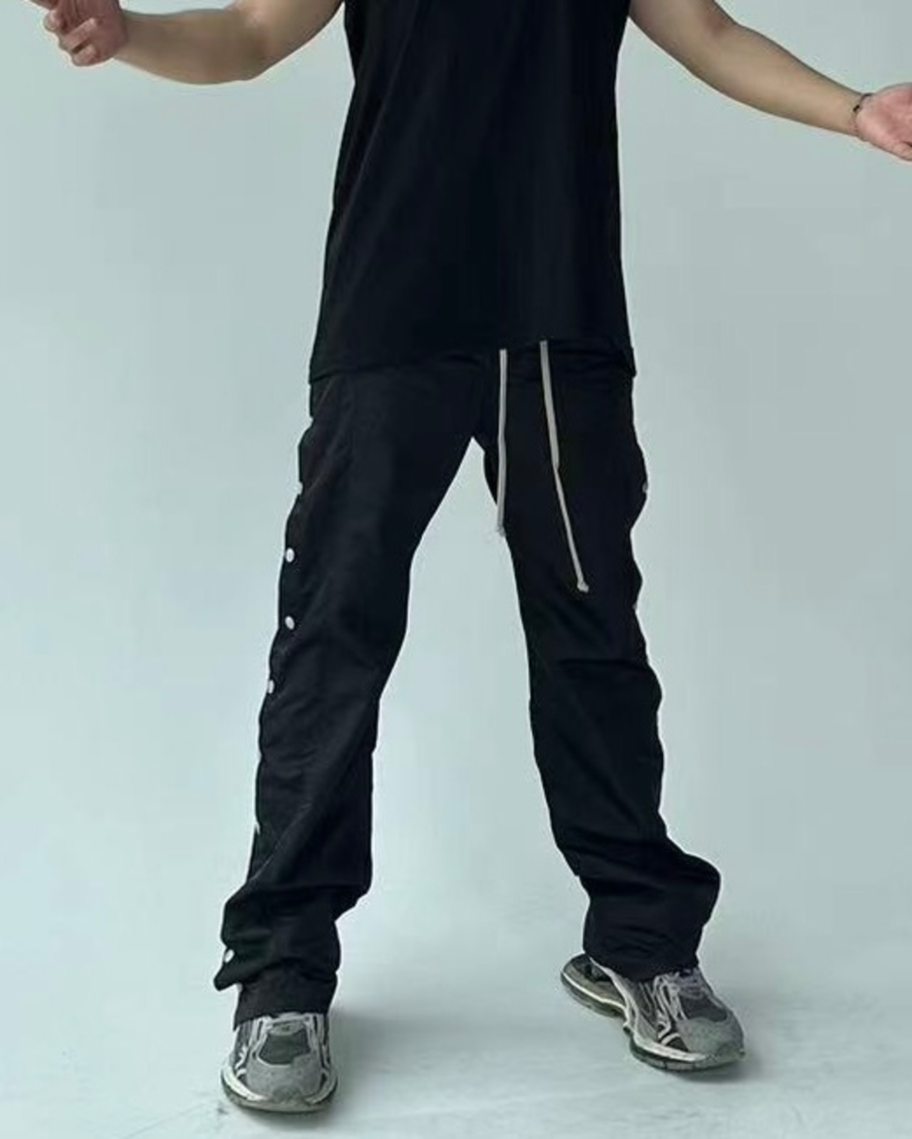 【お急ぎ発送】サイドボタンカジュアルパンツ(P00049)