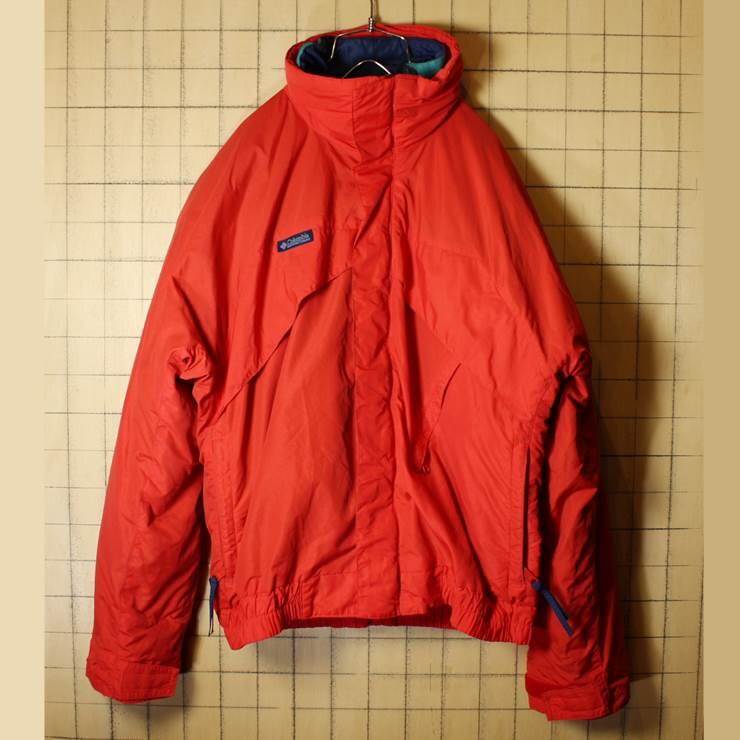 80s-90s Columbia Whirlibird コロンビア 4way ナイロン ダウン ジャケット レッド グリーン メンズM 古着 ブルゾン