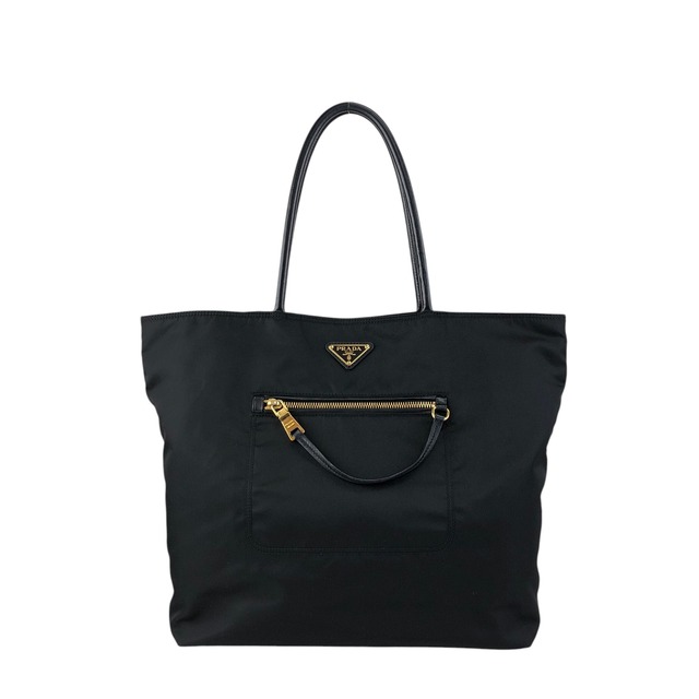 PRADA プラダ ハンドバッグ ブラック トライアングルロゴ ナイロン トートバッグ vintage ヴィンテージ オールド zahf6a