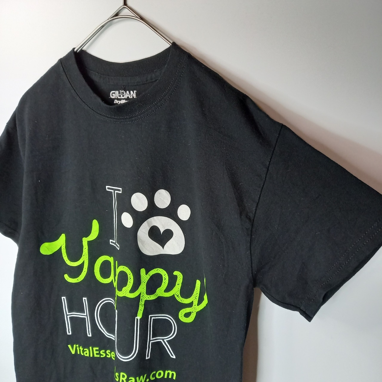 ギルダン　クルーネック　プリントTシャツ　ビッグプリント　企業ロゴ　半袖　S