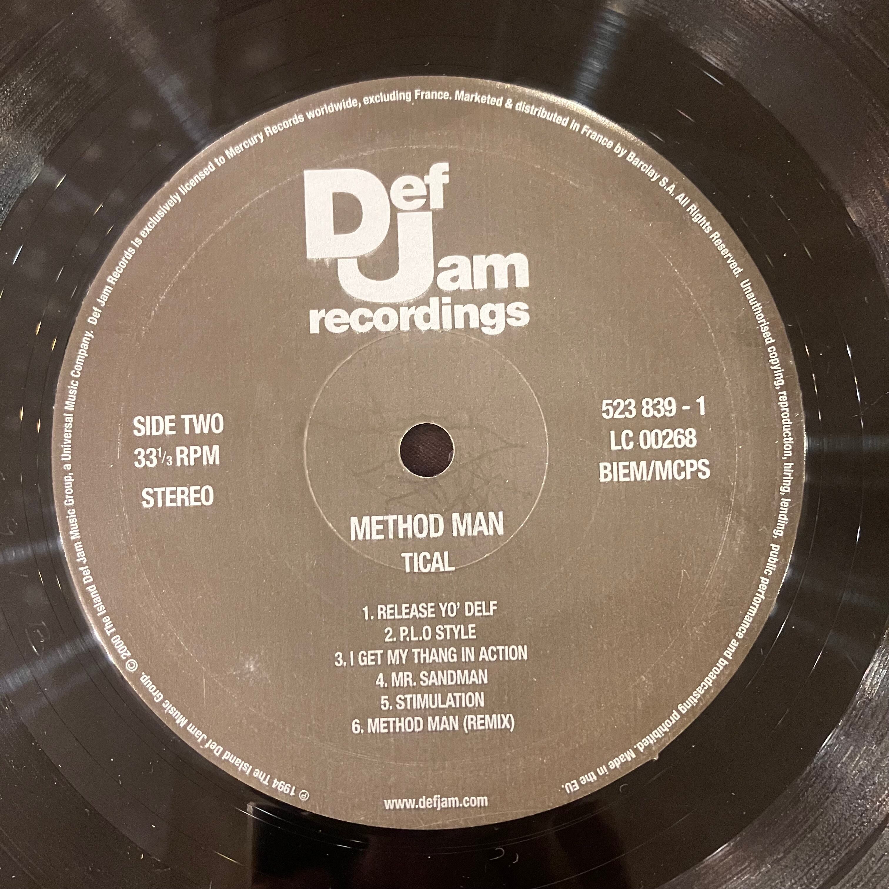 Method Man Tical LP レコード used LP】Method Man – Tical | 北村電機レコード
