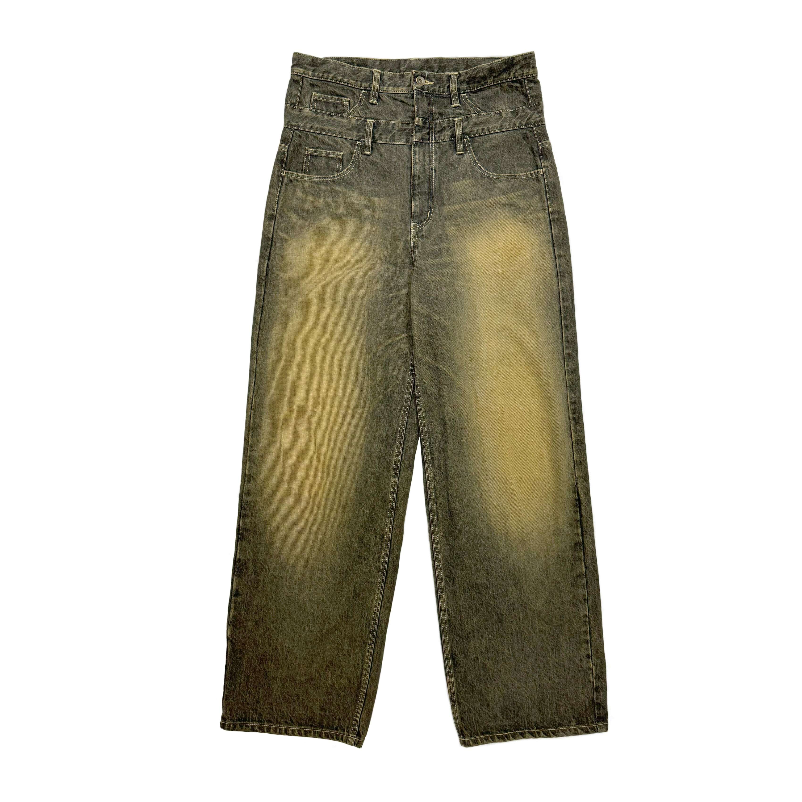 BIO 24AW DOUBLE WAIST JEANS (Dyed Orange) | Moore