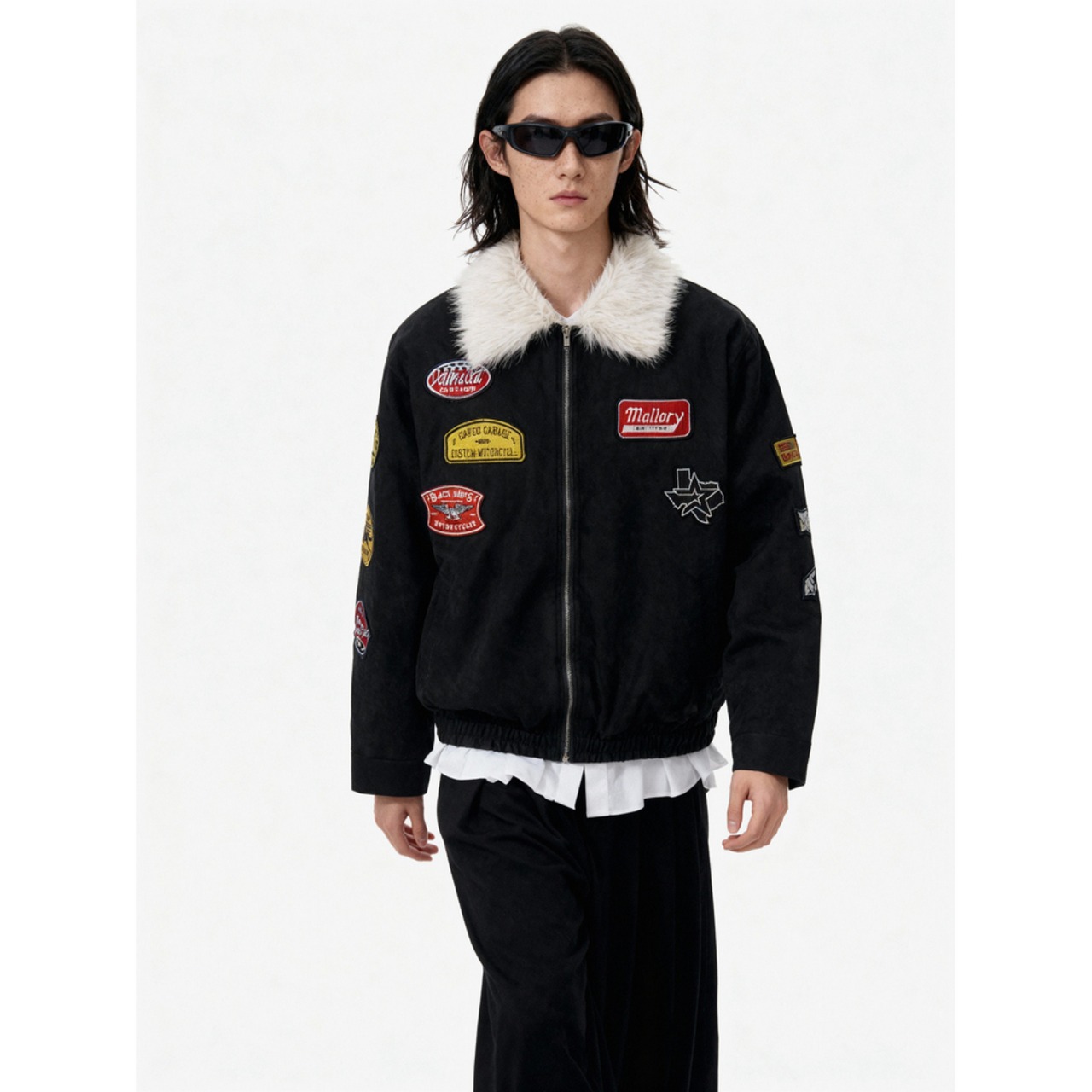 【暖かさUP】ストリート ラペルファー中綿ジャケット T2002