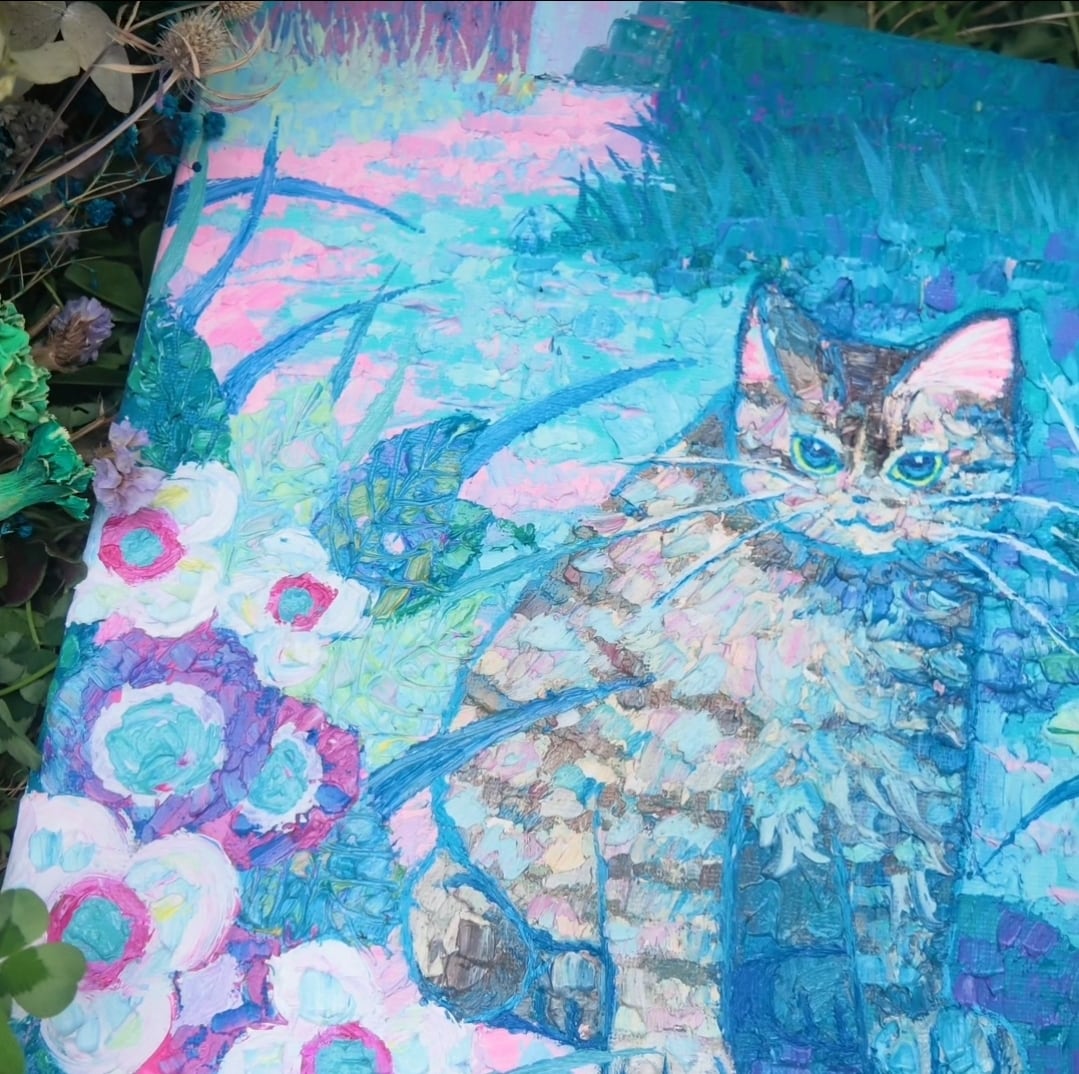 原画「ささみを催促している」 S3 | ユノとねこ