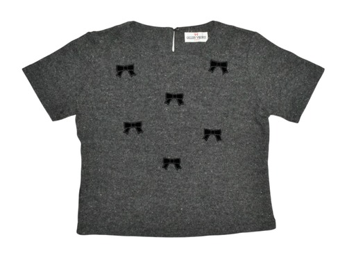 DoReMi Unique Series – Gray Ribbon Embroidered Top