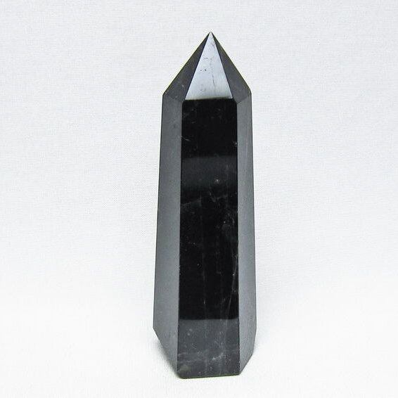モリオン ポイント 黒水晶 六角柱 置物 一点物 152-4416
