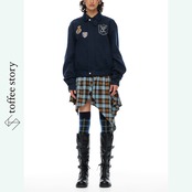 クラシックを裏切る、ネイビーレイヤードジャケット 《B0051》