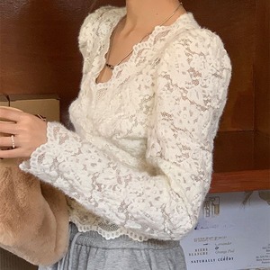 Lace V-Neck Pullover 502370