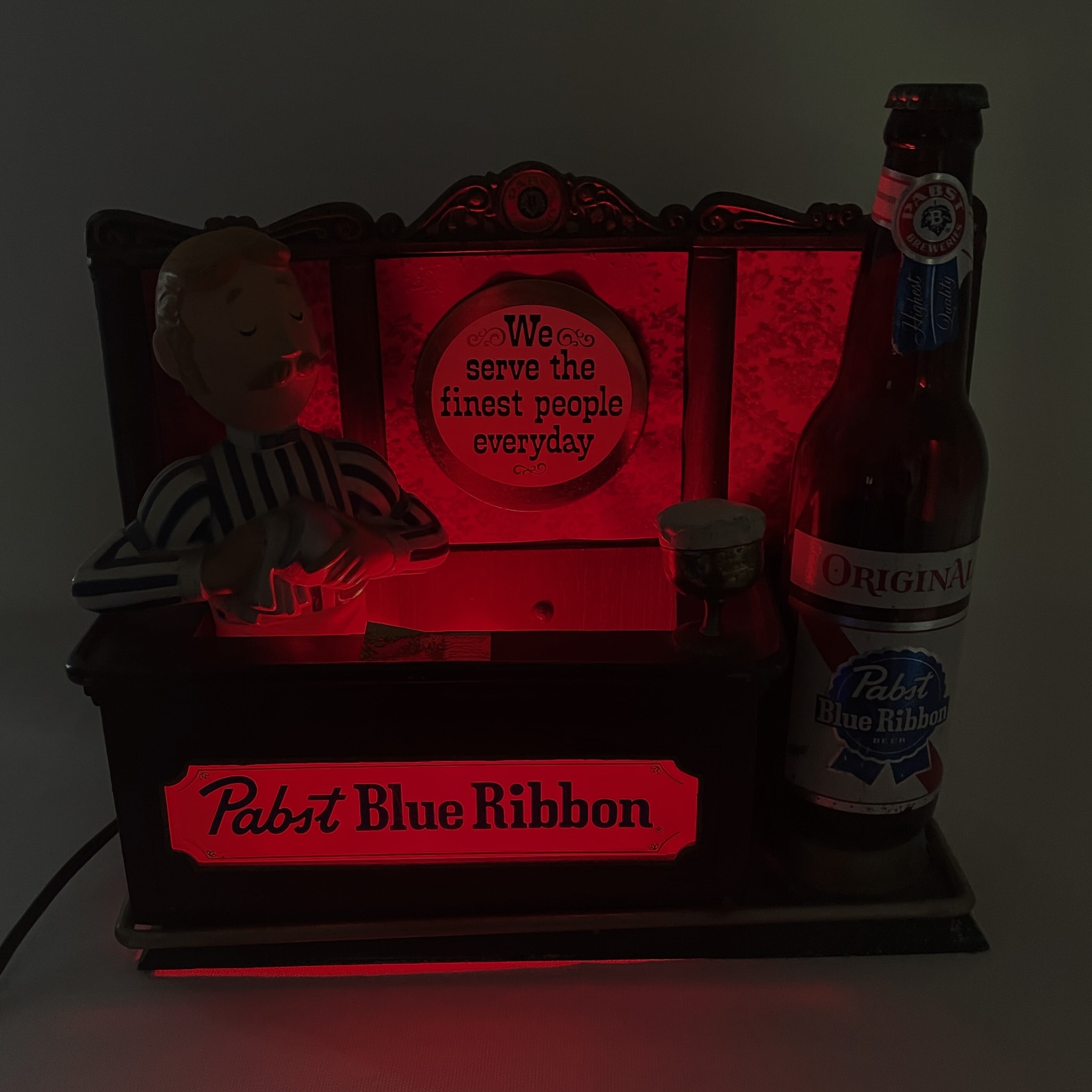 s Pabst Blue Ribbon Cast Iron Bartender Lighted Display