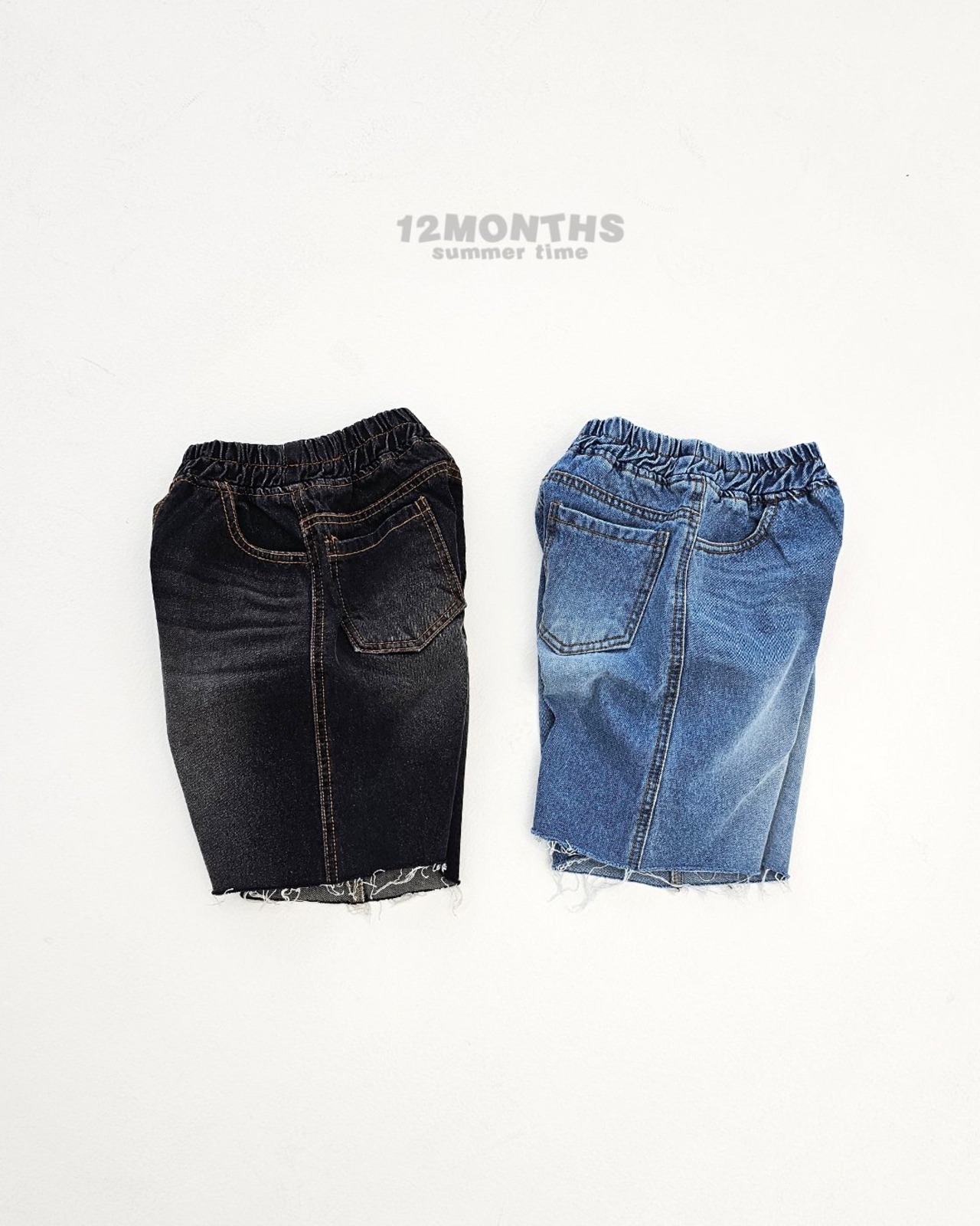[12MONTHS] Cut-off Denim Pants (13/15) / [열두달] 컷팅데님팬츠 (13/15)