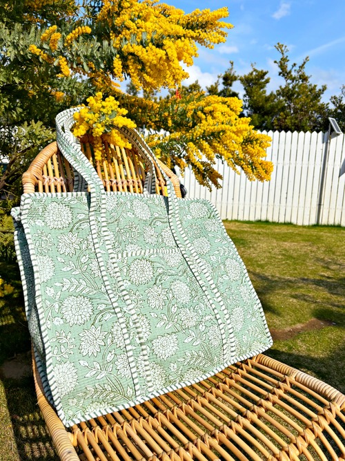 《Botanical Tote Bags ⑥》Green Flower