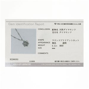 PT900 0.2ct一粒ダイヤモンドペンダント/ネックレス（プラチナ）42cm