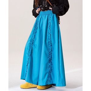 ruffled trim wide-leg pants <3colors>