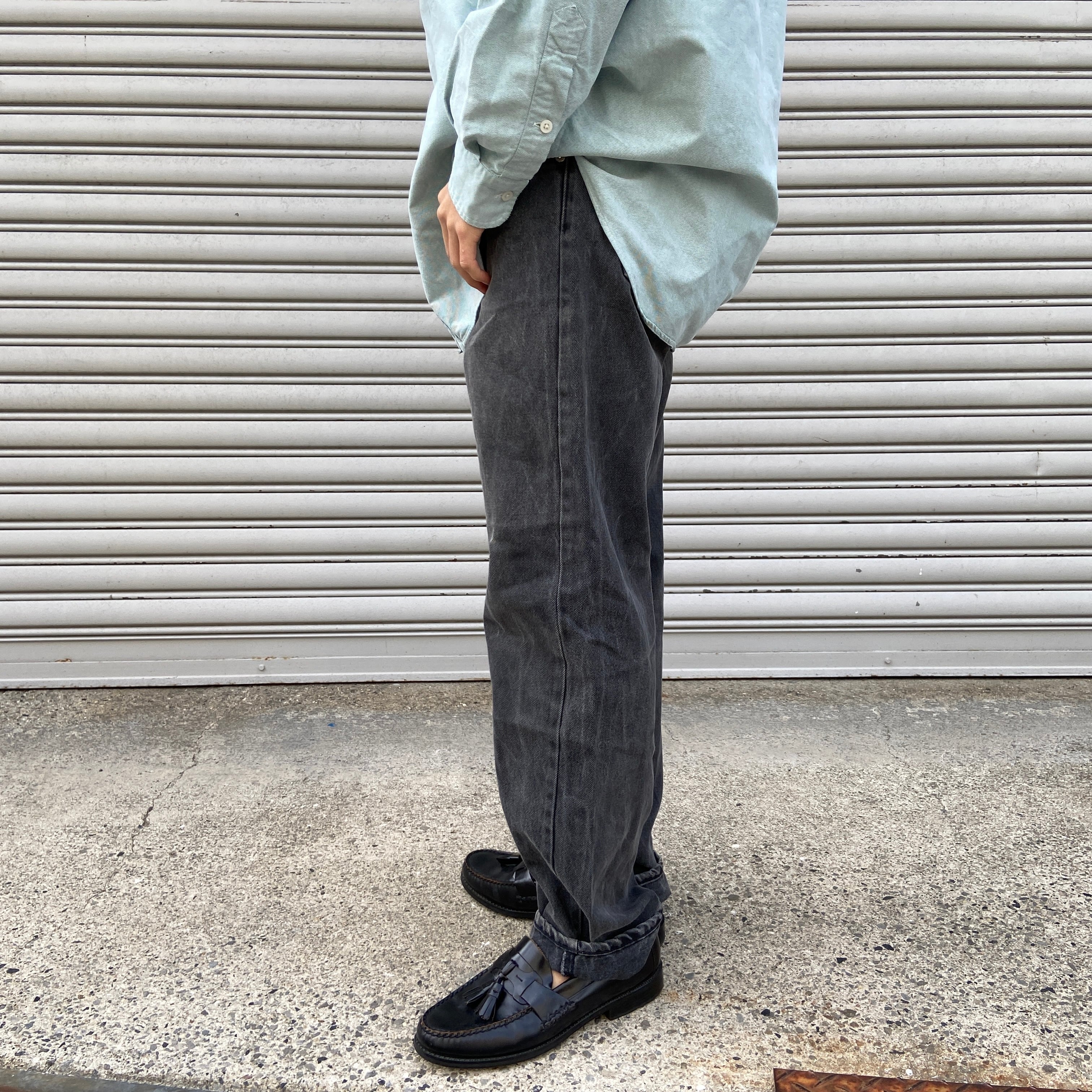 送料無料』90s Levi's 先染め 501 ブラックデニムパンツ USA製 W32