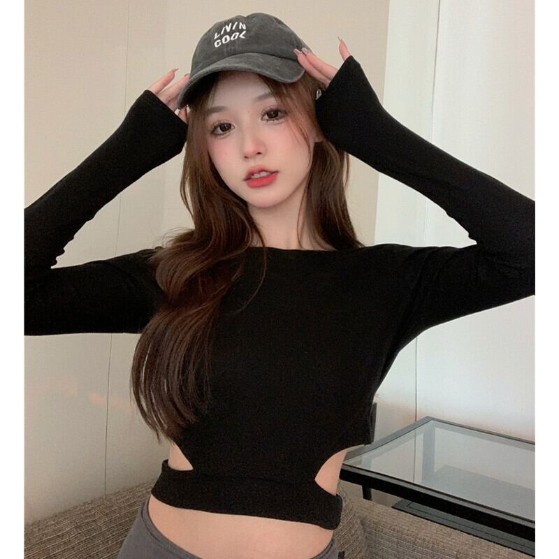 ウェストショートTシャツ シャツ サマートップス ロング 夏物 ガールズファッション81041093224