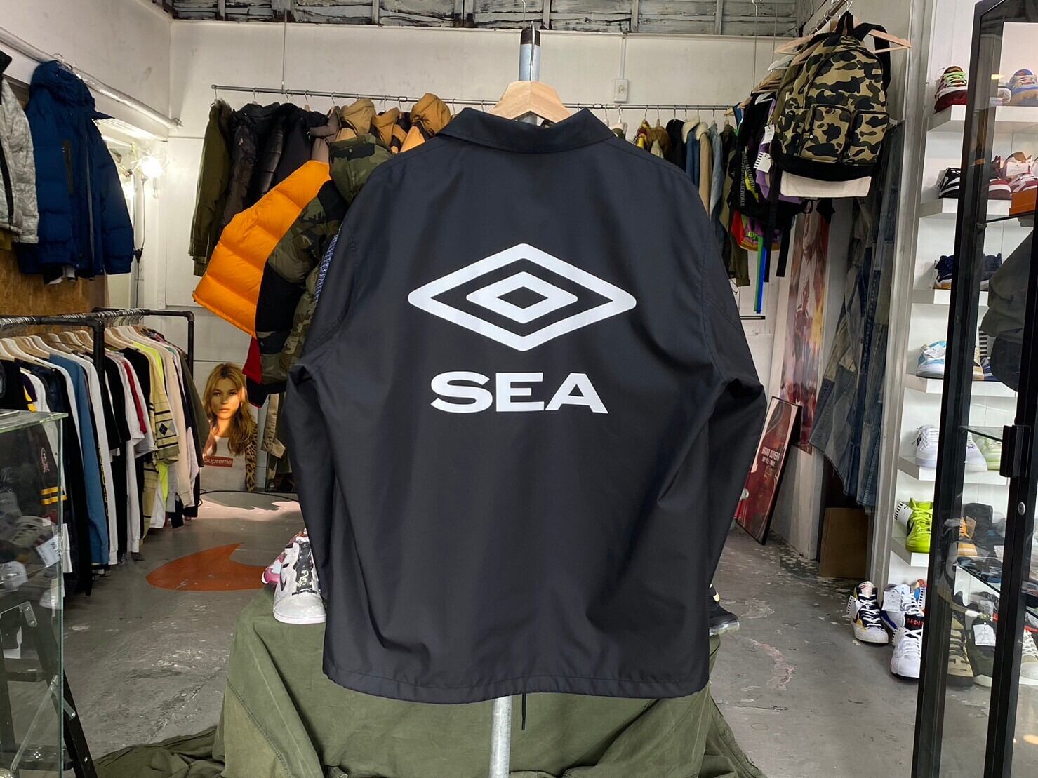 WIND AND SEA × UMBRO COACH JACKET BLACK MEDIUM WDS-C-UMB-23-Q3-01 