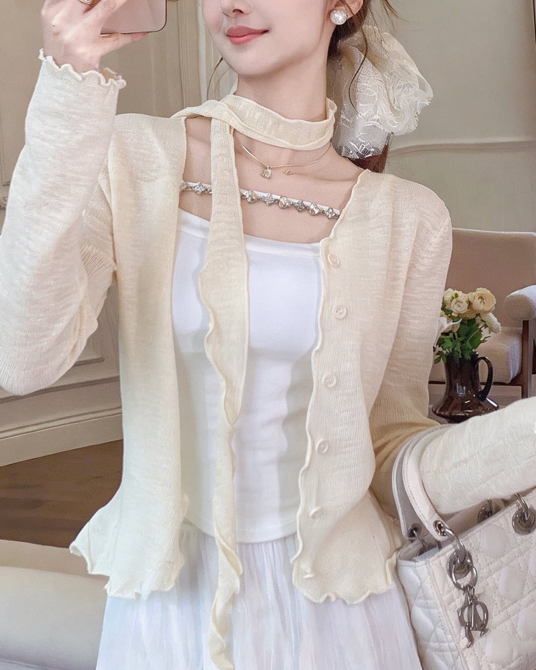 シャーベットフリルカーディガン(3 colors)2508551