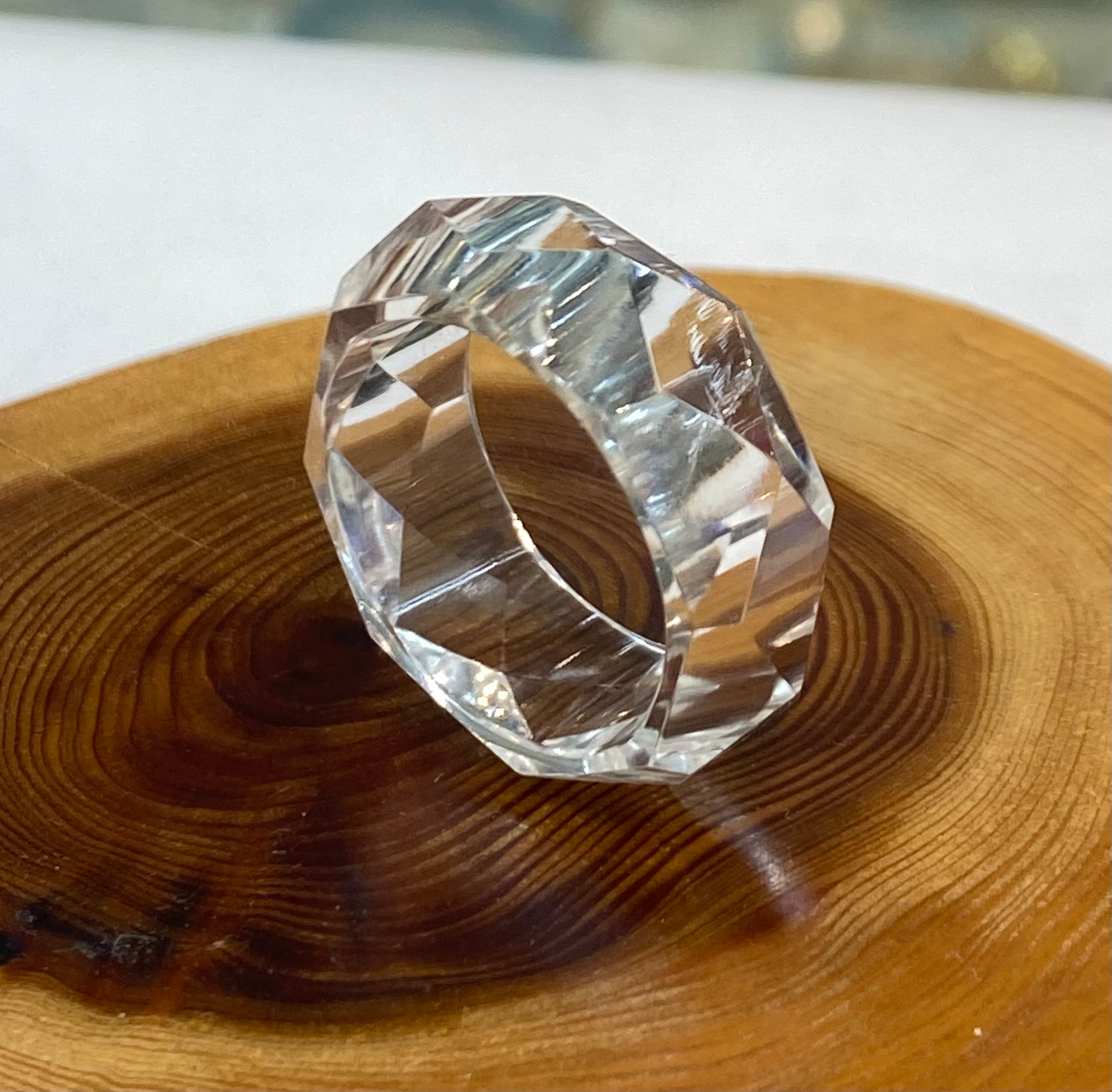 厳選　ガネッシュヒマール産ヒマラヤ水晶　くりぬきリング9号　手作り カット 厳選 ガネッシュヒマール産ヒマラヤ水晶 くりぬきリング17号 手作り