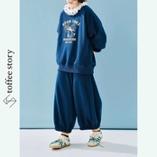 ロイヤルブルーが新鮮:コクーンルーズシルエットスウェットパンツ i0504