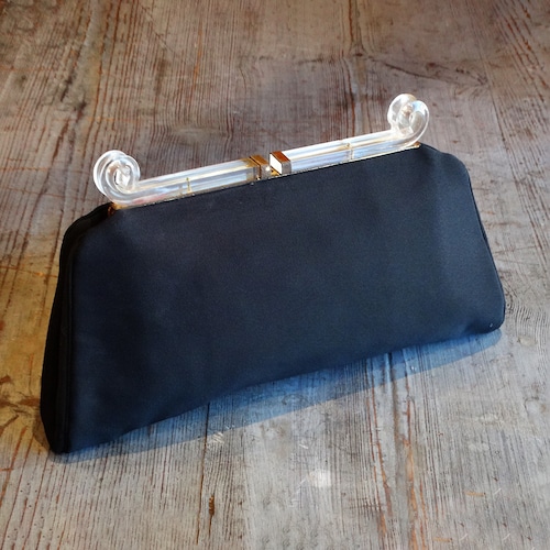 Vintage black × clear clasp party bag