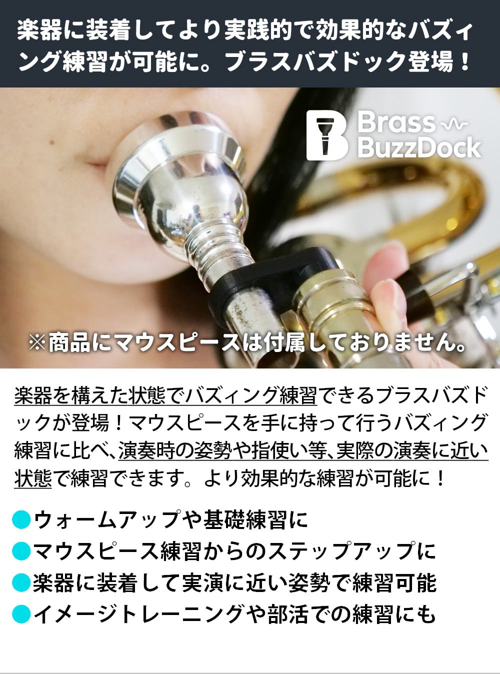 トロンボーン 太管用 ブラスバズドック《Eタイプ》 | マウスピース