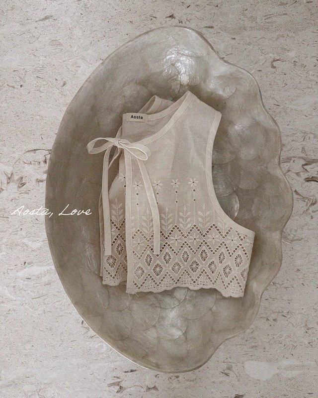 ⭐︎即納⭐︎[Aosta] lace jenny open vest