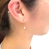 【限定1個】あこや真珠5.5mm スパイラルタイプピアス K18　