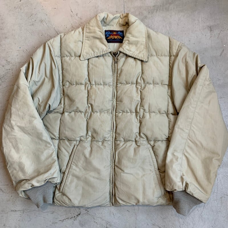 50's Eddie Bauer BAUER DOWN キルティングダウンジャケット 日の出タグ 初期 ®無し ベージュ COATS&CLARK  ボア袖 Mサイズ位 USA製 希少 BA-1226 RM1595H | agito vintage powered by BASE